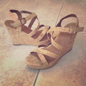 Nordstrom BP Cork Sandal Platform Wedges size 9.5